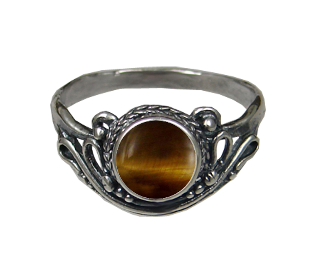 Sterling Silver Ring with Tiger Eye Size 9